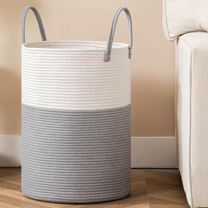 Gevlochten katoenen wasmand 58 liter