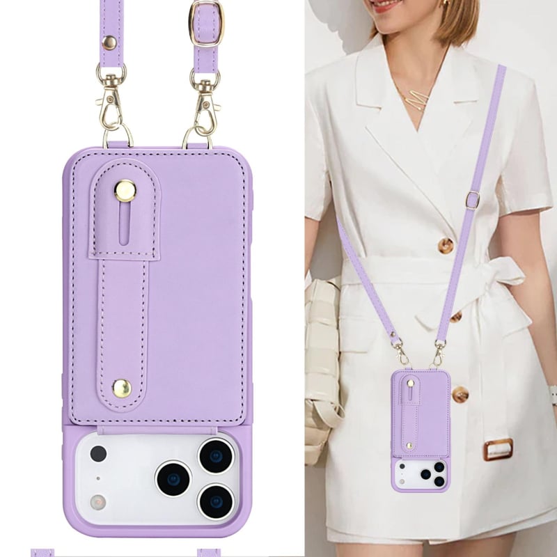 iPhone 17 Pro hoesje met pasjeshouder en draagkoord