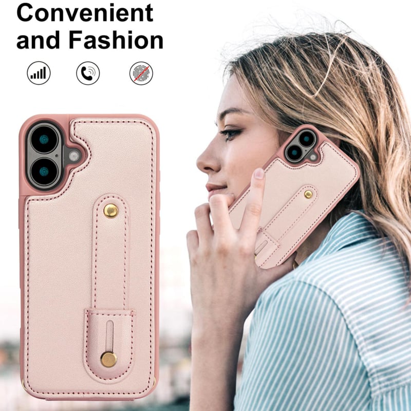 iPhone 16 Plus hoesje met pasjeshouder en draagkoord