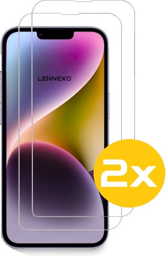 Lennexo Tempered Glass screenprotector geschikt voor iPhone 14 Plus - 2 Stuks