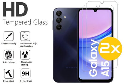 Lennexo hoesje en screenprotector voor Samsung Galaxy A15