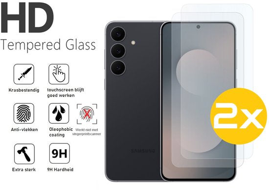 Lennexo hoesje en screenprotector Samsung Galaxy S25FE