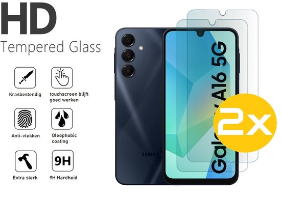 Lennexo hoesje en screenprotector voor Samsung Galaxy A16