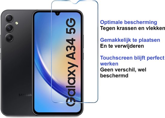 Armordrop Samsung A34 glazen screenprotector