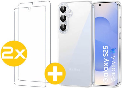 Lennexo hoesje en screenprotector voor Samsung Galaxy S25