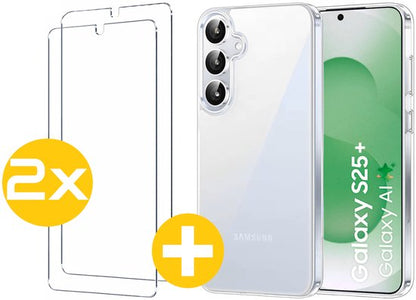 Lennexo transparant hoesje met screenprotector voor Samsung S25+