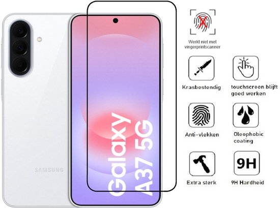 Lennexo pashouder hoesje met screenprotector voor Samsung A37