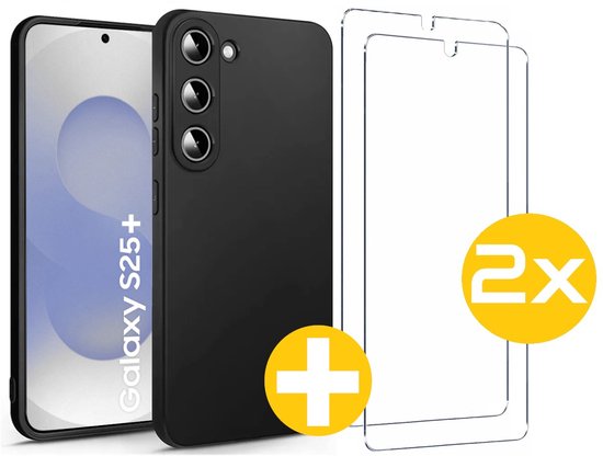Lennexo siliconen hoesje en screenprotector voor Samsung Galaxy S25+