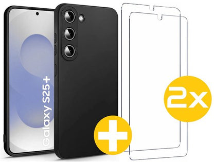 Lennexo siliconen hoesje en screenprotector voor Samsung Galaxy S25+