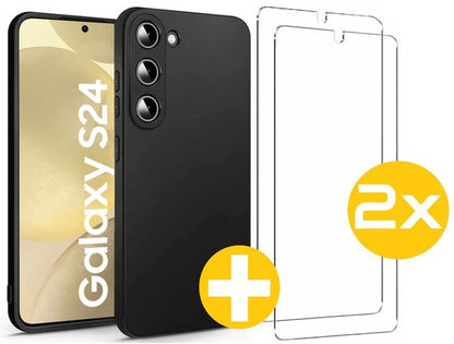 Lennexo siliconen hoesje en screenprotector voor Samsung Galaxy S24