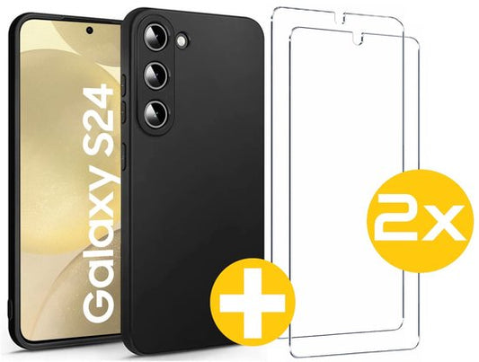 Lennexo siliconen hoesje en screenprotector voor Samsung Galaxy S24