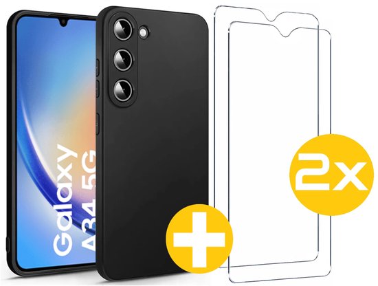 Lennexo Samsung Galaxy A34 hoesje en screenprotector