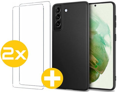 Lennexo hoesje en screenprotector voor Samsung Galaxy S21+