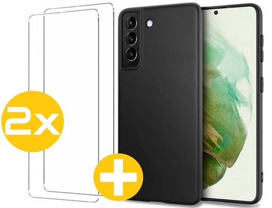 Lennexo hoesje en screenprotector voor Samsung Galaxy S21+