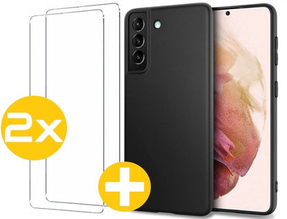 Lennexo hoesje en screenprotector voor Samsung Galaxy S21 FE