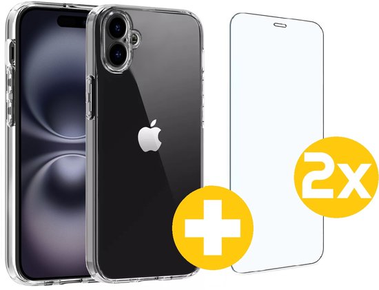 Lennexo iPhone 16 beschermset met transparant hoesje