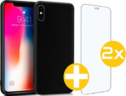 Lennexo iPhone X / XS hoesje met 2x screenprotector