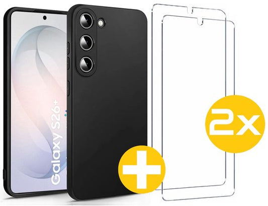 Lennexo siliconen hoesje en screenprotector voor Samsung Galaxy S26+