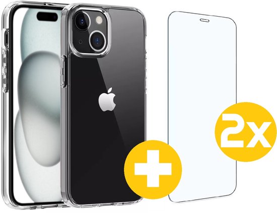 Lennexo iPhone 15 hoesje en screenprotector combi