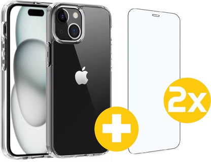 Lennexo iPhone 15 hoesje en screenprotector combi