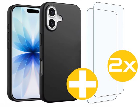 Lennexo iPhone 17 siliconen hoesje met screenprotector