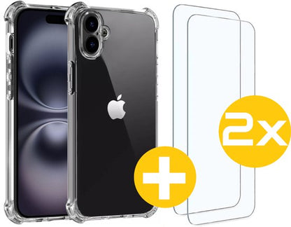 Anti-shock hoesje en screenprotector voor iPhone 16