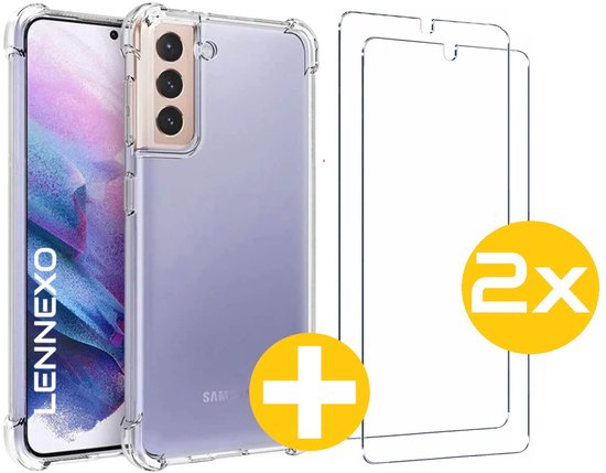 Anti-Shock Hoesje met 2x Screenprotector voor Samsung S21