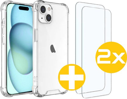 Anti-shock hoesje en screenprotector voor iPhone 15 Plus