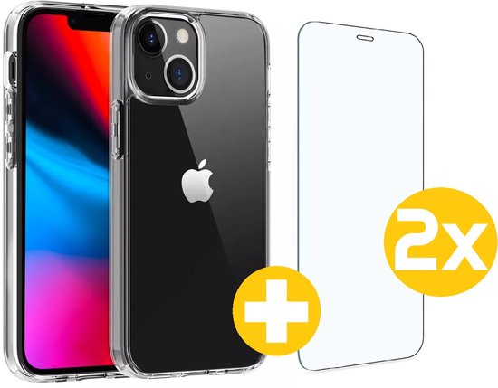 Lennexo hoesje en screenprotector combi geschikt voor iPhone 14