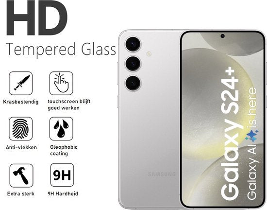 Lennexo Tempered Glass Screenprotector Geschikt Voor Samsung Galaxy S24+