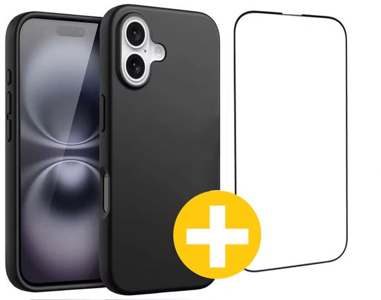 Lennexo iPhone 16 hoesje en screenprotector combi