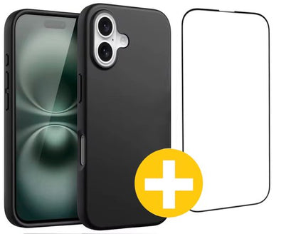 Lennexo Hoesje en Screenprotector iPhone 16 Plus Zwart