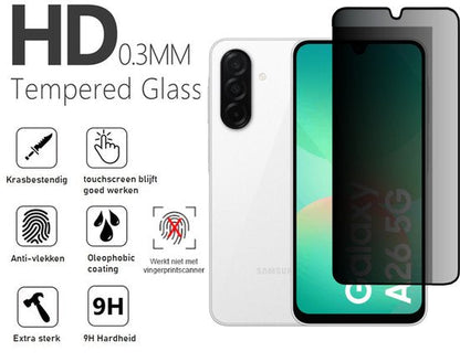 Samsung Galaxy A26 hoesje en privacy screenprotector