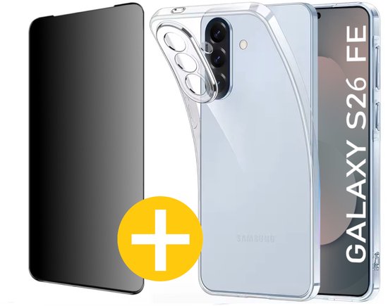 Transparant Hoesje en Privacy Screenprotector Geschikt Voor Samsung S26 FE