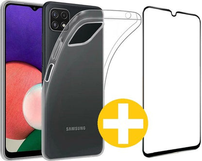 Transparant Hoesje en Screenprotector Combi Geschikt voor Samsung A12