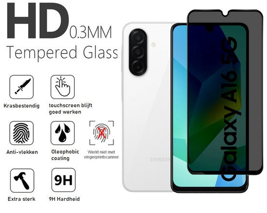 Siliconen Hoesje Met Privacy Screenprotector Voor Samsung A16