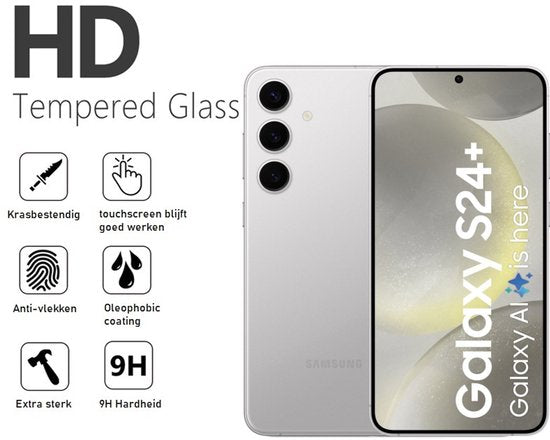 Anti-shock hoesje en screenprotector voor Samsung S24+