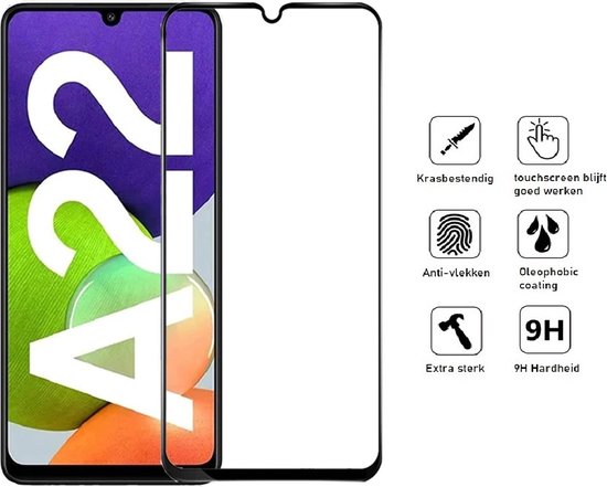 Lennexo Samsung Galaxy A22 5G hoesje en screenprotector combi