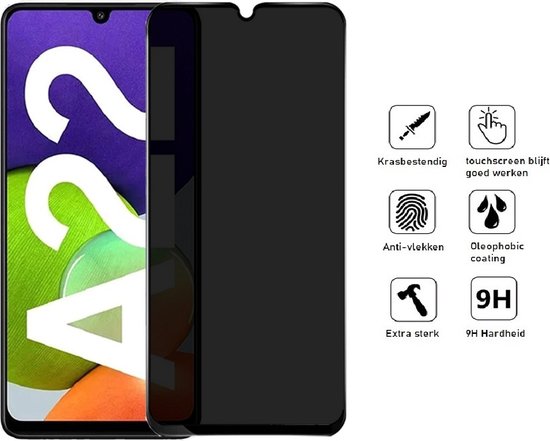 Lennexo Privacy Screenprotector Voor Samsung A22 5G