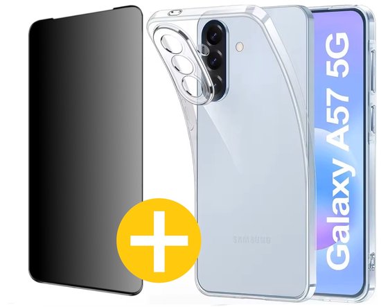 Samsung A57 hoesje en privacy screenprotector combi