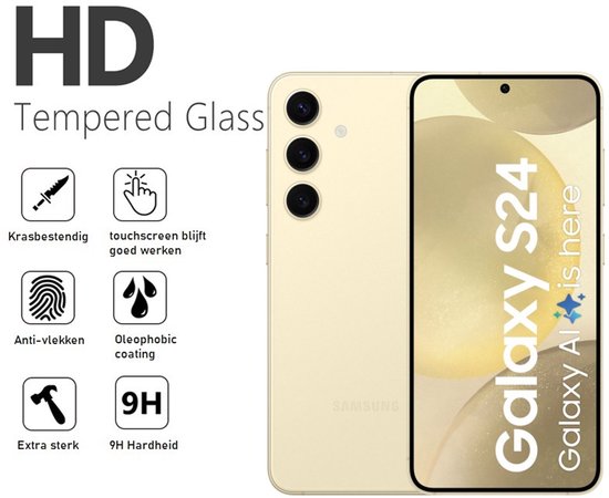 Samsung S24 anti-shock hoesje met screenprotector