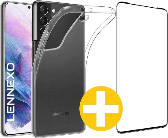 Lennexo hoesje en screenprotector voor Samsung S21 FE