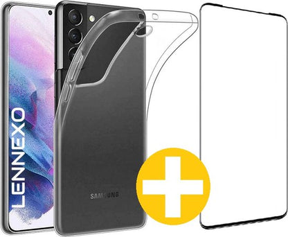 Lennexo hoesje en screenprotector voor Samsung S21 FE