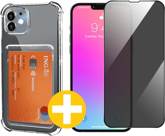 Lennexo pashouder hoesje voor iPhone 12 Mini
