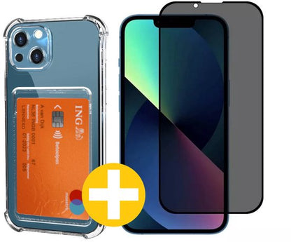 Lennexo pashouder hoesje privacy screenprotector iPhone 14