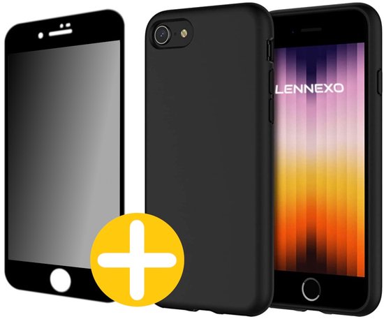 iPhone SE / 8 / 7 siliconen hoesje met privacy screenprotector