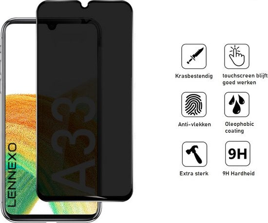 Lennexo Samsung Galaxy A33 privacy screenprotector
