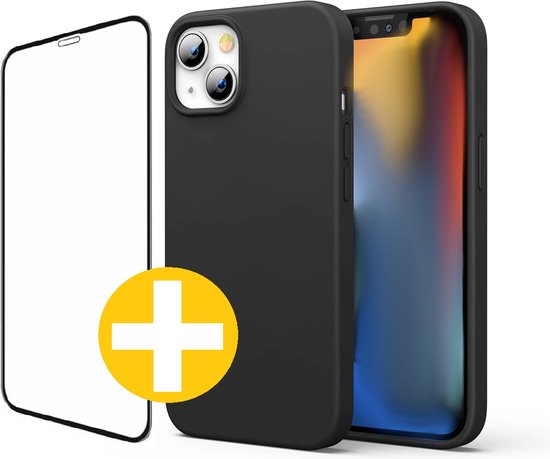 Lennexo iPhone 13 siliconen hoesje met screenprotector