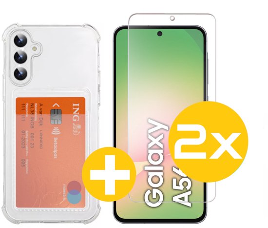 Lennexo pashouder hoesje Samsung A56 met screenprotector