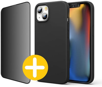 iPhone 13 Mini siliconen hoesje met privacy screenprotector